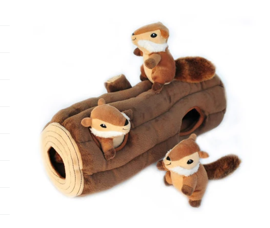 Zippy Burrow Dog Toy - 3 Chipmunks